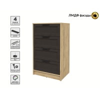 Kомод Тренд КТ-К60 (Дуб золотой ЛДСП/ Дуб английский ЛМДФ) Ш600 В1020 Г451